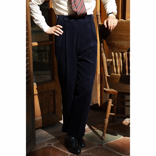 UGENTLE巴黎扣灯芯绒直筒西裤男