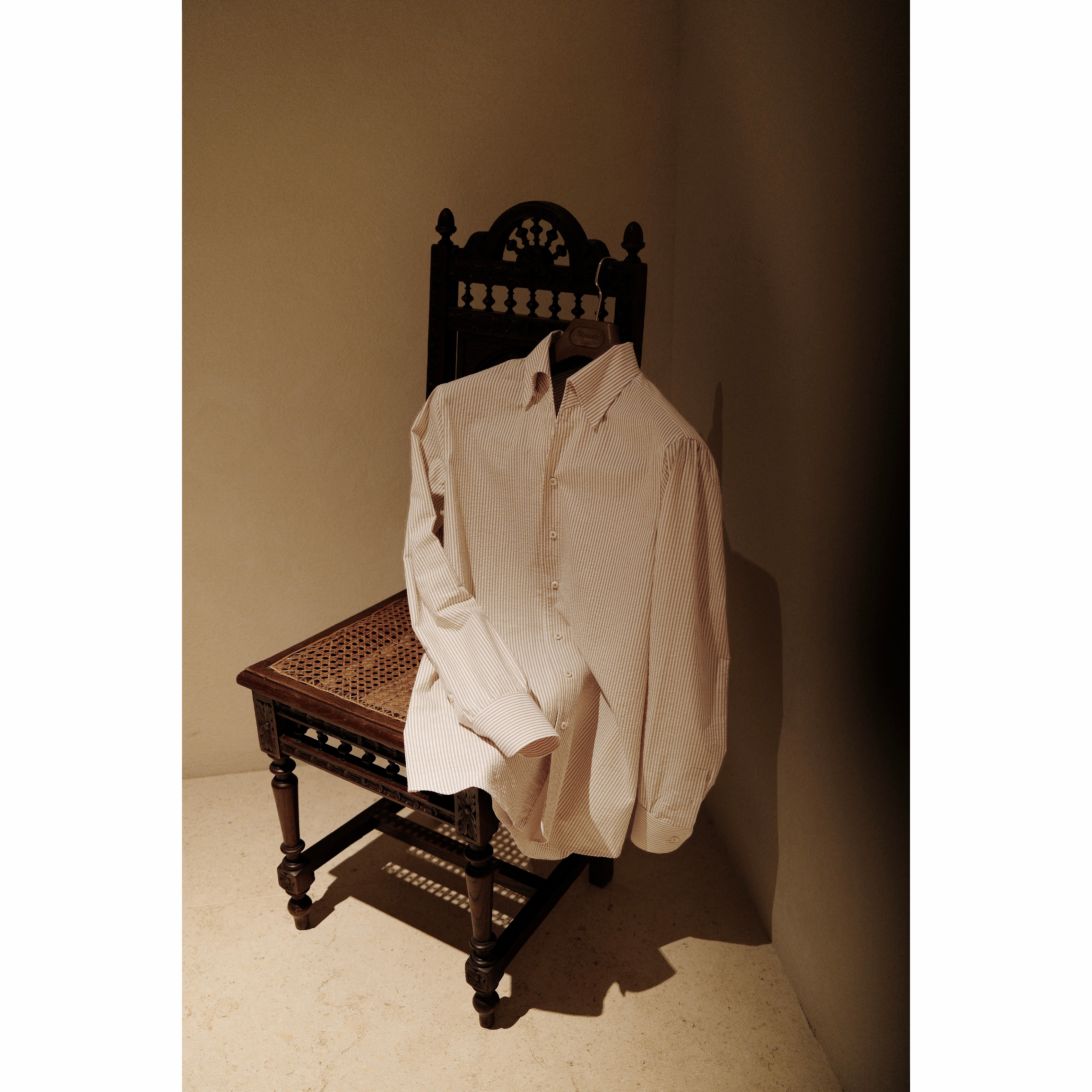 UGENTLE纯棉泡泡纱一片领衬衫男