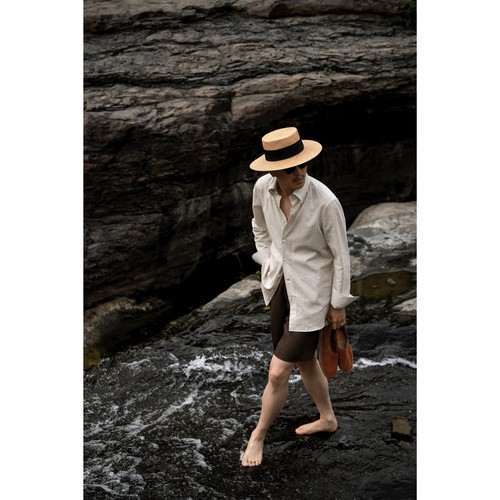 UGENTLE男装棉麻长袖衬衫