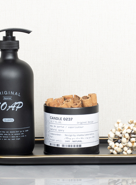 样板房卫生间浴室柜台摆件洗漱套装干花香薰托盘洗手间装饰品展厅