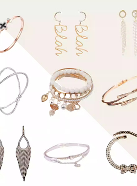 金属珍珠手镯手环戒指耳环衣帽间梳妆台衣柜样板间首饰饰品摆件