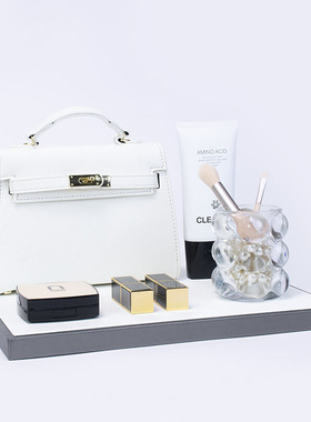 【轻奢女士托盘组合】样板间衣帽间卧室台面软装套装化妆道具摆件