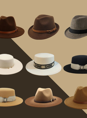 样板房衣帽间复古帽子装饰品道具样板间衣柜男女绅士礼帽展示摆件