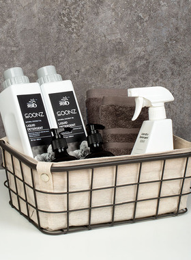 样板房间阳台摆件洗衣液喷雾瓶毛巾收纳框浴室洗衣房软装饰品北欧