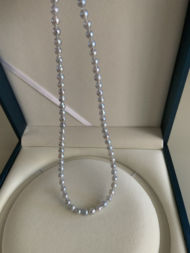 日本阿古屋无调灰珠海水珍珠项链【不退不换】