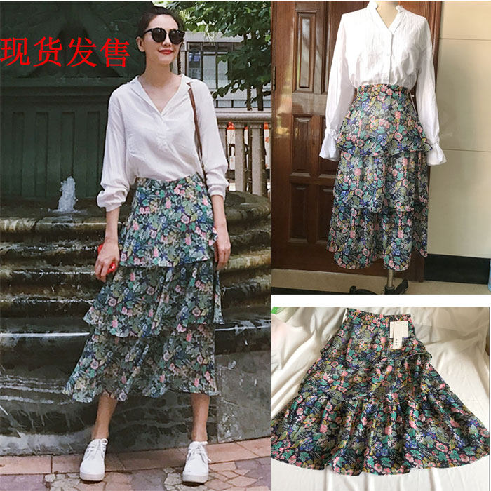 2019新款高圆圆同款夏气质淑女小花清新中长款碎花雪纺半身裙女在类目 女装/女士精品, 半身裙中 - 来自Buy2taobao.com提供专业的淘宝代购服务
