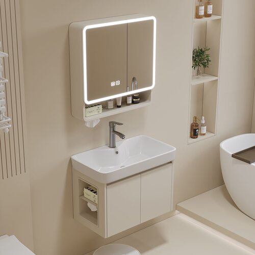 36宽窄边蜂窝铝侧边柜收纳浴室柜陶瓷一体盆卫生间小户型洗手盆柜