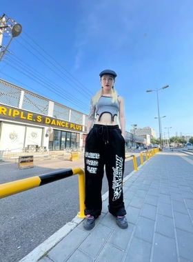 Triple.S新款运动裤 美版宽松oversize印花字母 杨丞琳同款