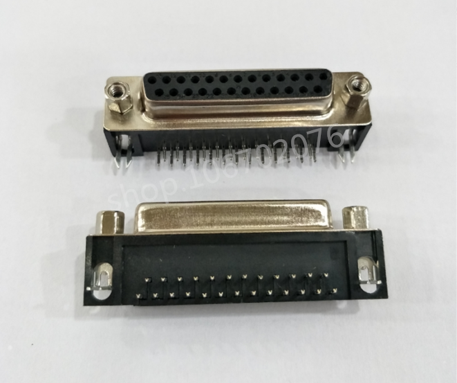 DB25公座 母座 公头母头90度弯角焊板公母头二排25针插座 并口座