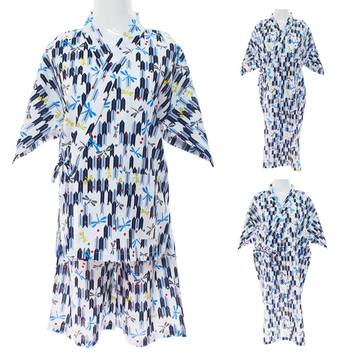 自制日式和风家居服箭羽蜻蜓浴衣浴袍甚平和服睡衣温泉汗蒸服