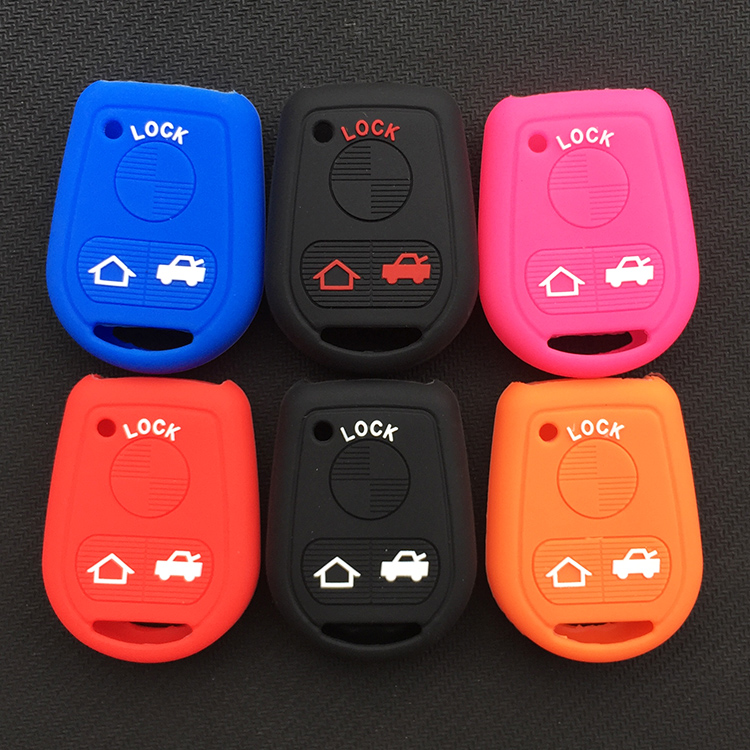 适用宝马钥匙套老款E31 E32 E34 E36 E38汽车直板3键遥控硅胶包套