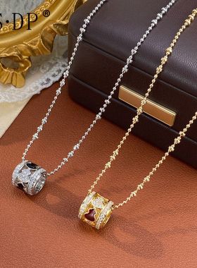 中国风满钻镂空葫芦吊坠项链女气质时尚简约独特设计感锁骨链批发