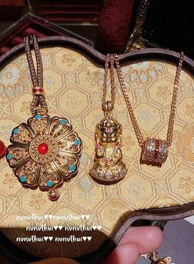 花丝螺钿錾雕八宝祥瑞罗盘吊坠项链 新中式 古法宝宝佛项链