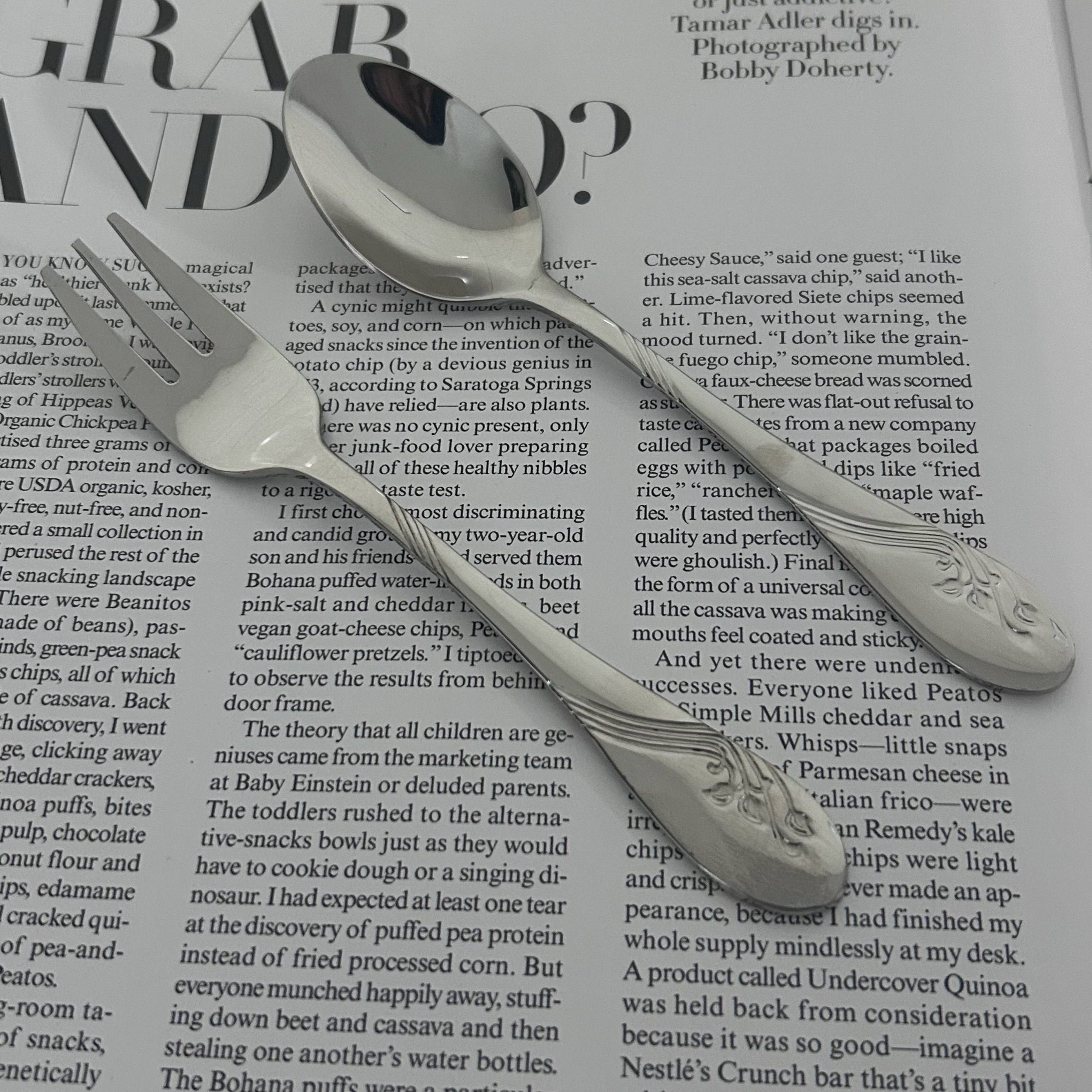 花藤款德国18/10不锈钢西餐具儿童吃饭勺宝宝辅食勺喝粥勺汤勺子