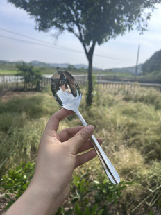 出口加厚304不锈钢食品级酒店大头勺子家用勺调羹汤匙大号分餐勺