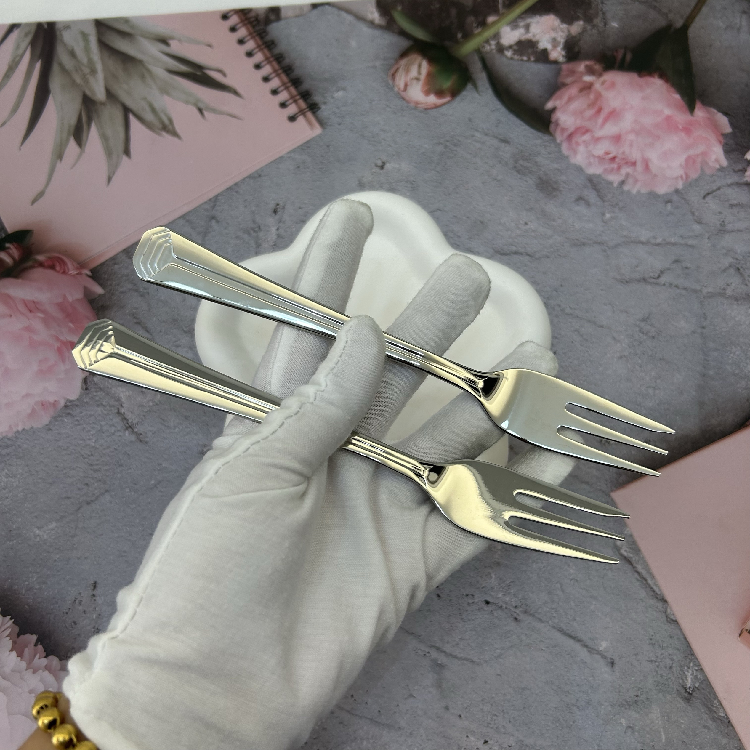 出口高端尾货304不锈钢水果叉长叉子蛋糕叉甜点叉月饼叉18/10材质