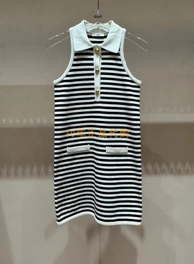 3I2E615折dzzit地素国内正品代购2024夏黑色针织连衣裙吊牌1290