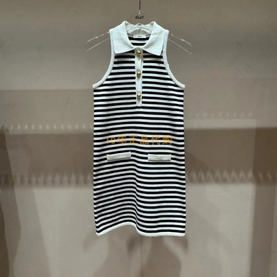 3I2E615折dzzit地素国内正品代购2024夏黑色针织连衣裙吊牌1290