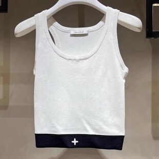 2E4E201折DAZZLE地素国内正品代购2022冬多色针织条纹背心吊牌799