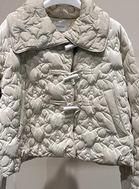 2H4K201折DAZZLED素国内正品代购2023冬米白色绣花羽绒吊牌3699