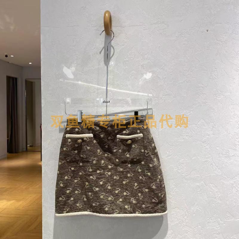 3H4H502折dzzit地素国内正品代购2023冬老花棉褛半裙吊牌765