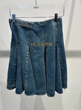 3I4RI20折dzzitD素国内正品代购2024冬蓝色短裙吊牌995