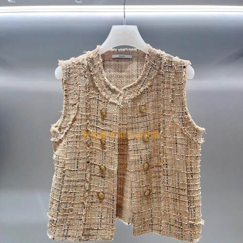 2H3F003折DAZZLED素国内正品代购2023秋粗花呢马甲外套吊牌2599