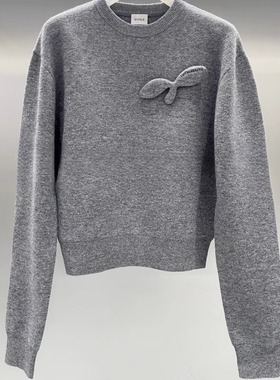 2I4E453折DAZZLED素国内正品代购2024冬浅灰色毛织长袖吊牌1699