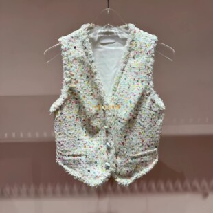 3I2F003折dzzit地素国内正品代购2024夏彩色粗花呢背心吊牌1190