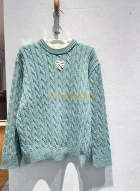 3I4E461折dzzitD素国内正品代购2024冬绿色毛织长袖吊牌1590