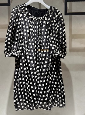 2I2O487折DAZZLED素国内正品代购2024夏黑色短袖连衣裙吊牌2399