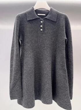 2H4E612折DAZZLED素国内正品代购2023冬针织长袖连衣裙吊牌2599