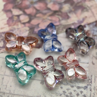 进口捷克珠20x12mm切面蝴蝶琉璃珠diy饰品手链项链配件