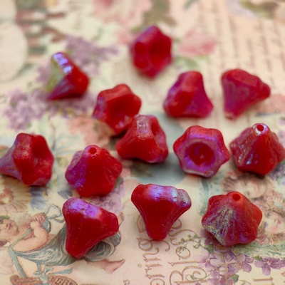 捷克进口珠9mm风铃莲雾铃兰花托琉璃珠手作耳环饰品diy配件玻璃珠