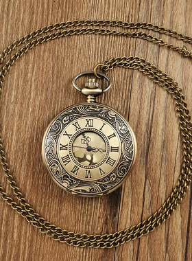吊坠怀表复古欧式浴血黑帮男款学生项链电子老式机械催眠挂表随身