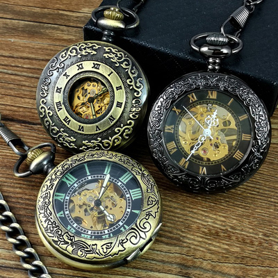 翻盖怀表复古机械全自动可放照片
