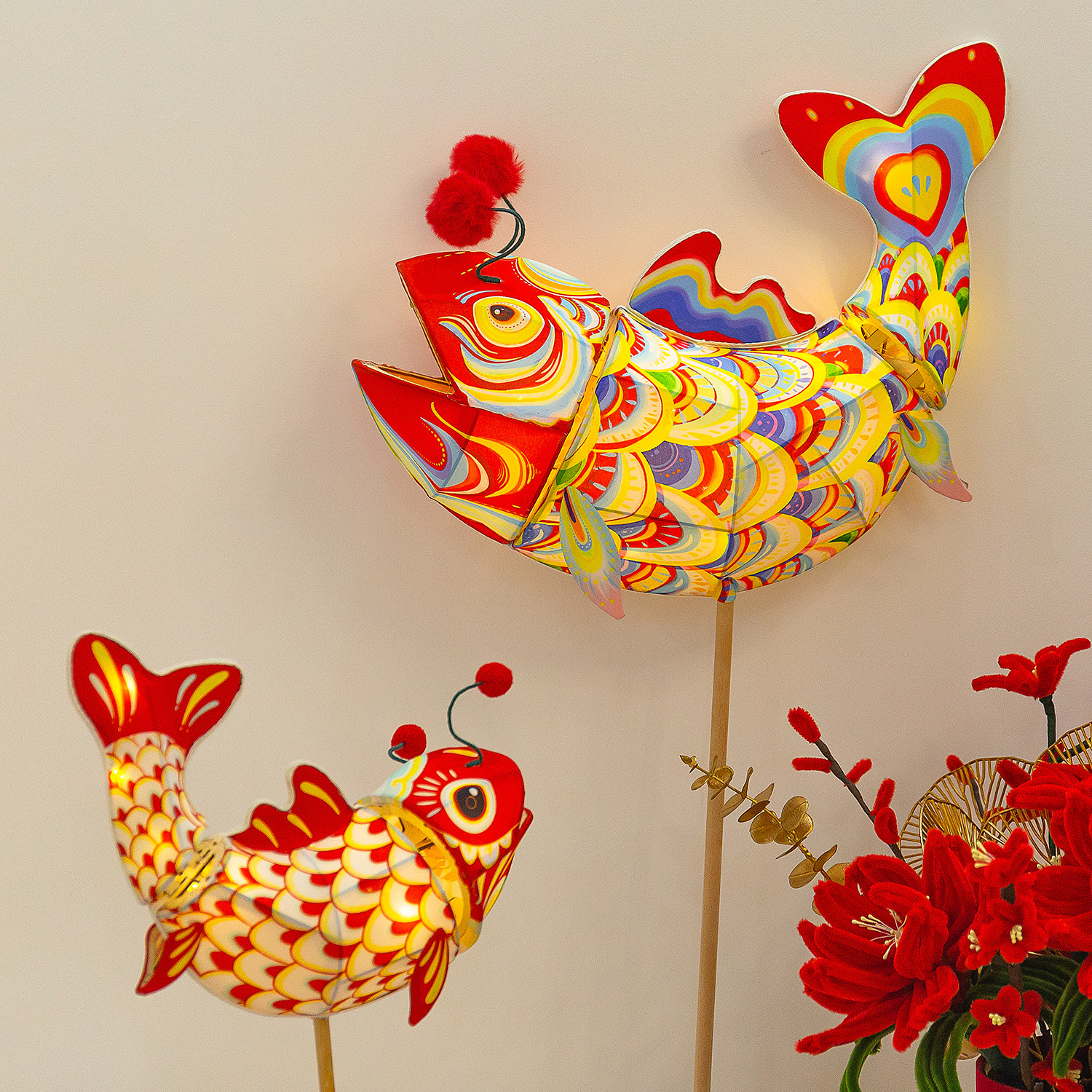 2026马年鲤鱼灯笼手工diy材料非遗元宵花灯春节过年创意新年装饰,节庆用品/礼品,花灯,淘宝优惠券,粉丝福利购,淘宝优惠卷