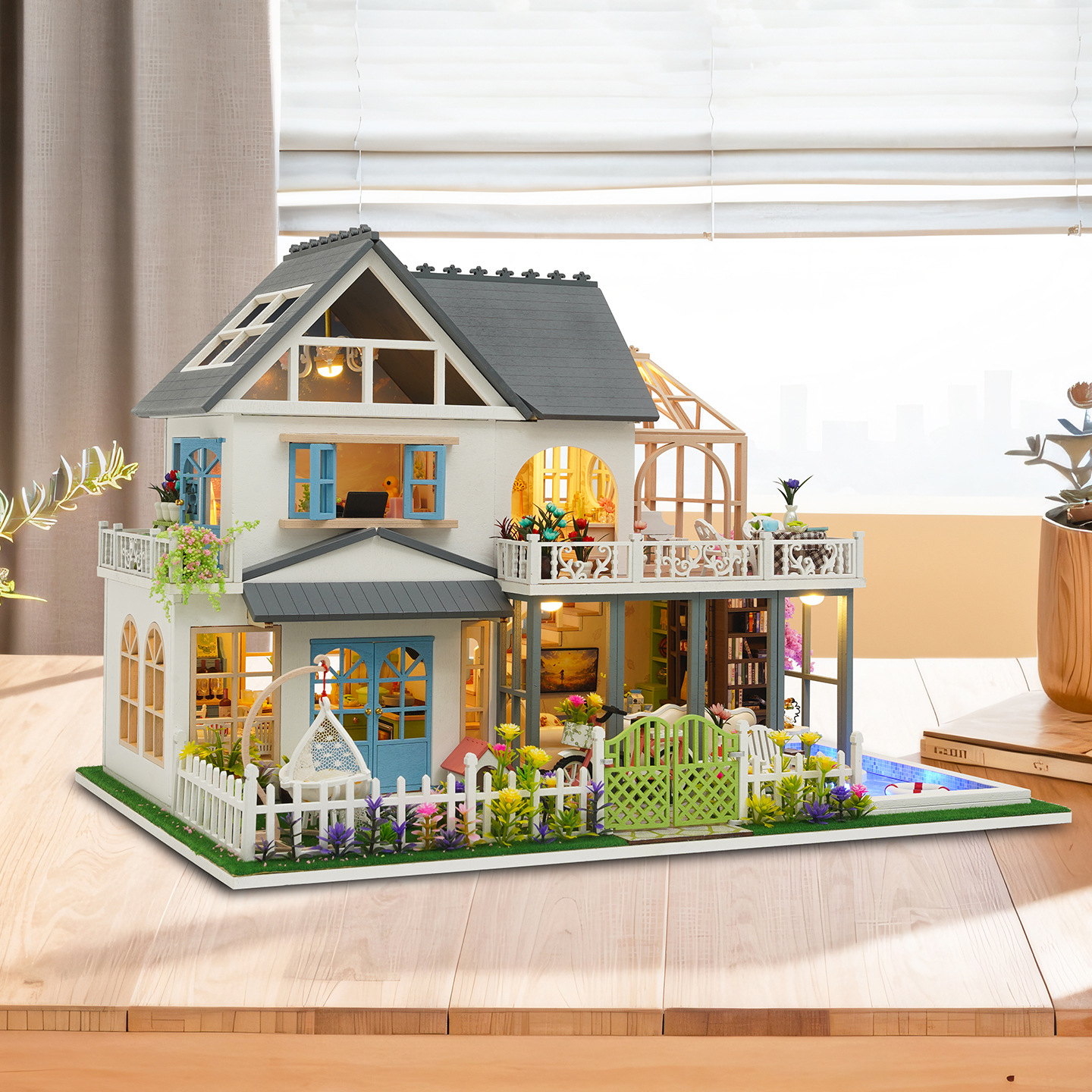 美代diy小屋星语花漾木质手工拼装建筑大型欧式花园别墅玩具创意