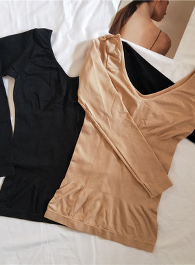 YZJ收腹上衣收腹打底衫长袖T恤保暖护腹百搭显瘦日本收腹衣