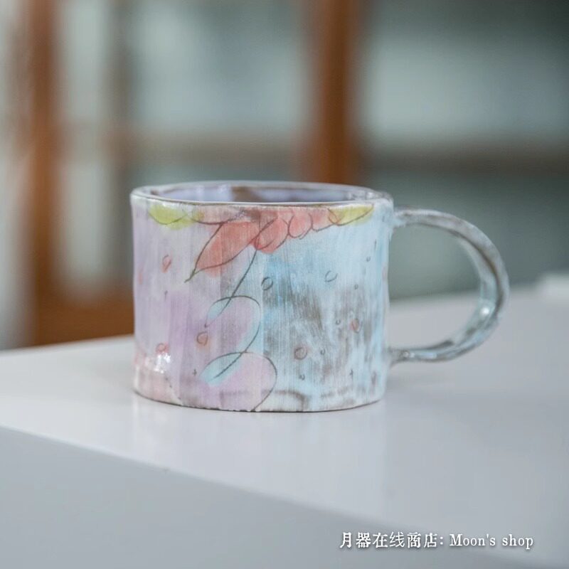 【月器】日本陶艺家 森田 梦幻糖果色陶马克杯 咖啡杯 茶杯 杯子