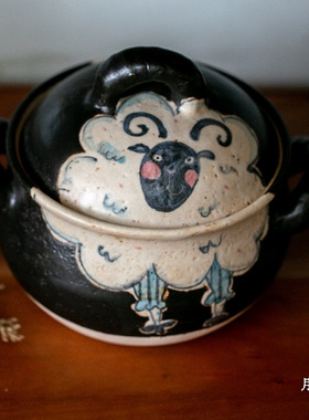 【月器】日本陶艺家吉林三千代直火耐热土锅一人食砂锅老式土锅