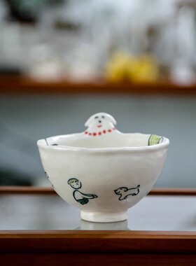 【月器】日本陶艺家 室井夏实 日式抹茶碗甜品碗手握杯花瓶花器