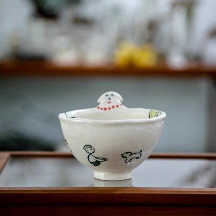 【月器】日本陶艺家 室井夏实 日式抹茶碗甜品碗手握杯花瓶花器