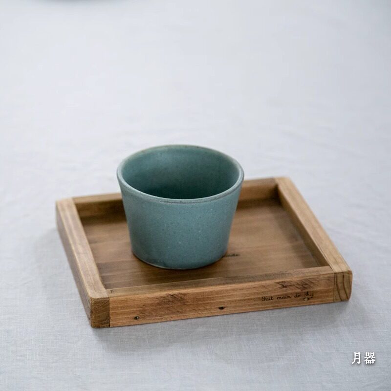 【月器】日本益子烧作家手作粗陶手杯点心盘餐盘饭碗 钵侘寂餐具