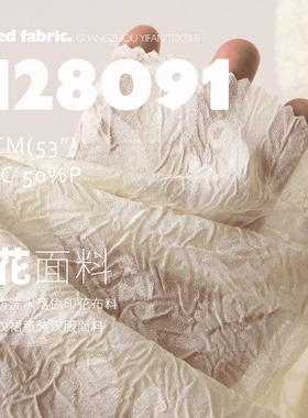 复古雪纺洗水落色光影印花布料服装连衣裙童装汉服面料H28091