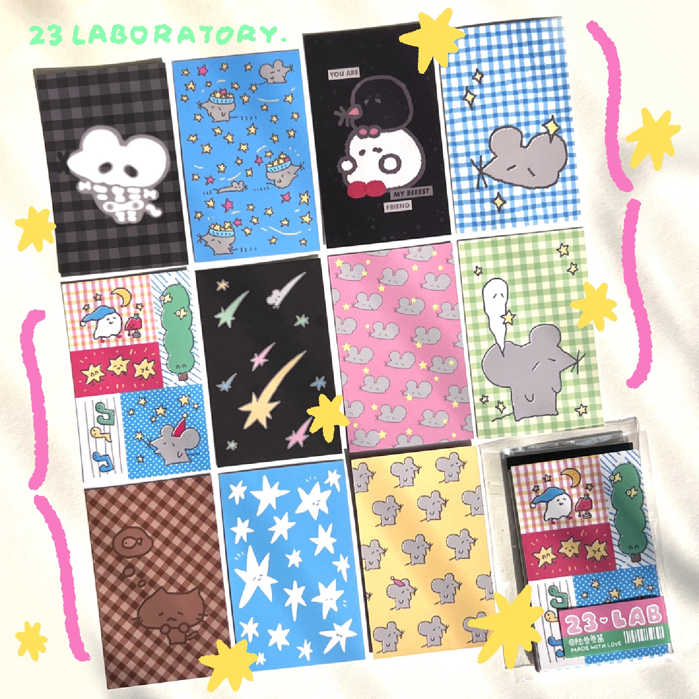 贰叁实验室 原创设计插画手机装饰小卡 适配任何透明手机壳