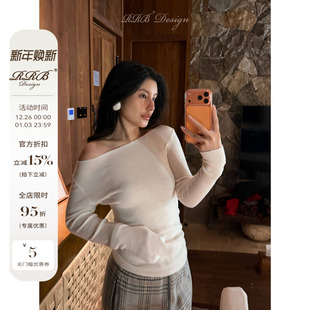 秋冬打底上衣 羊毛混纺简约轻奢百搭一字领时尚 RRB Design