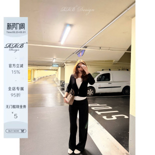 针织开衫 RRB 百搭显瘦背心长袖 莱赛尔亚麻混纺修身 两件套 Design