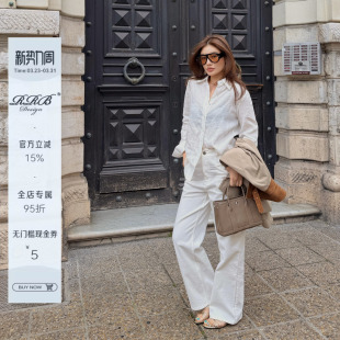 单排扣衬衫 「长期主义」定染亚麻宽松百搭显瘦长袖 衬 Design RRB