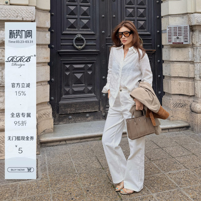 RRB Design 「长期主义」定染亚麻宽松百搭显瘦长袖单排扣衬衫衬